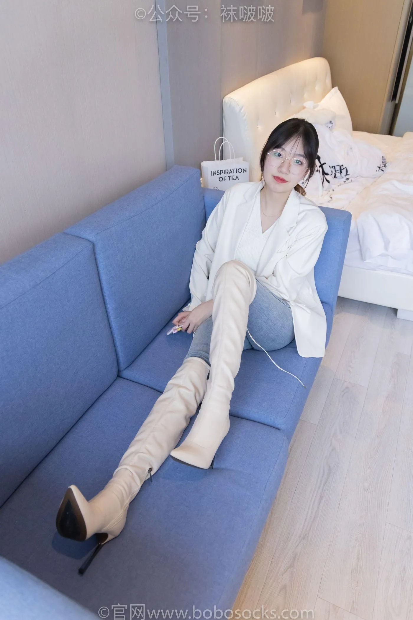 [BoBoSocks袜啵啵]NO.050 小甜豆-高跟长靴、白棉袜 [175P]插图3